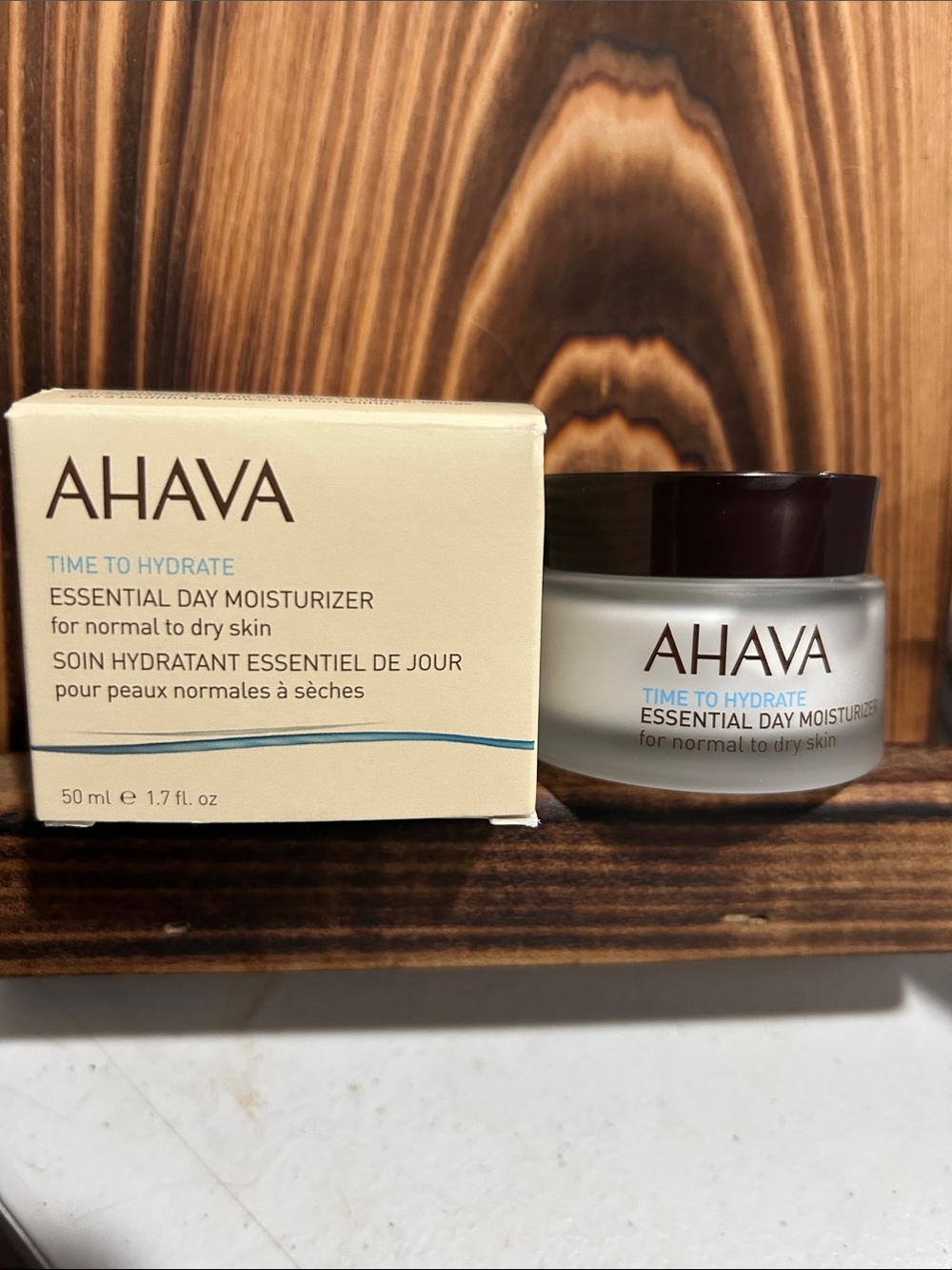 AHAVA Time to Hydrate Essential Day Moisturizer - Cream, Brown, Blue
